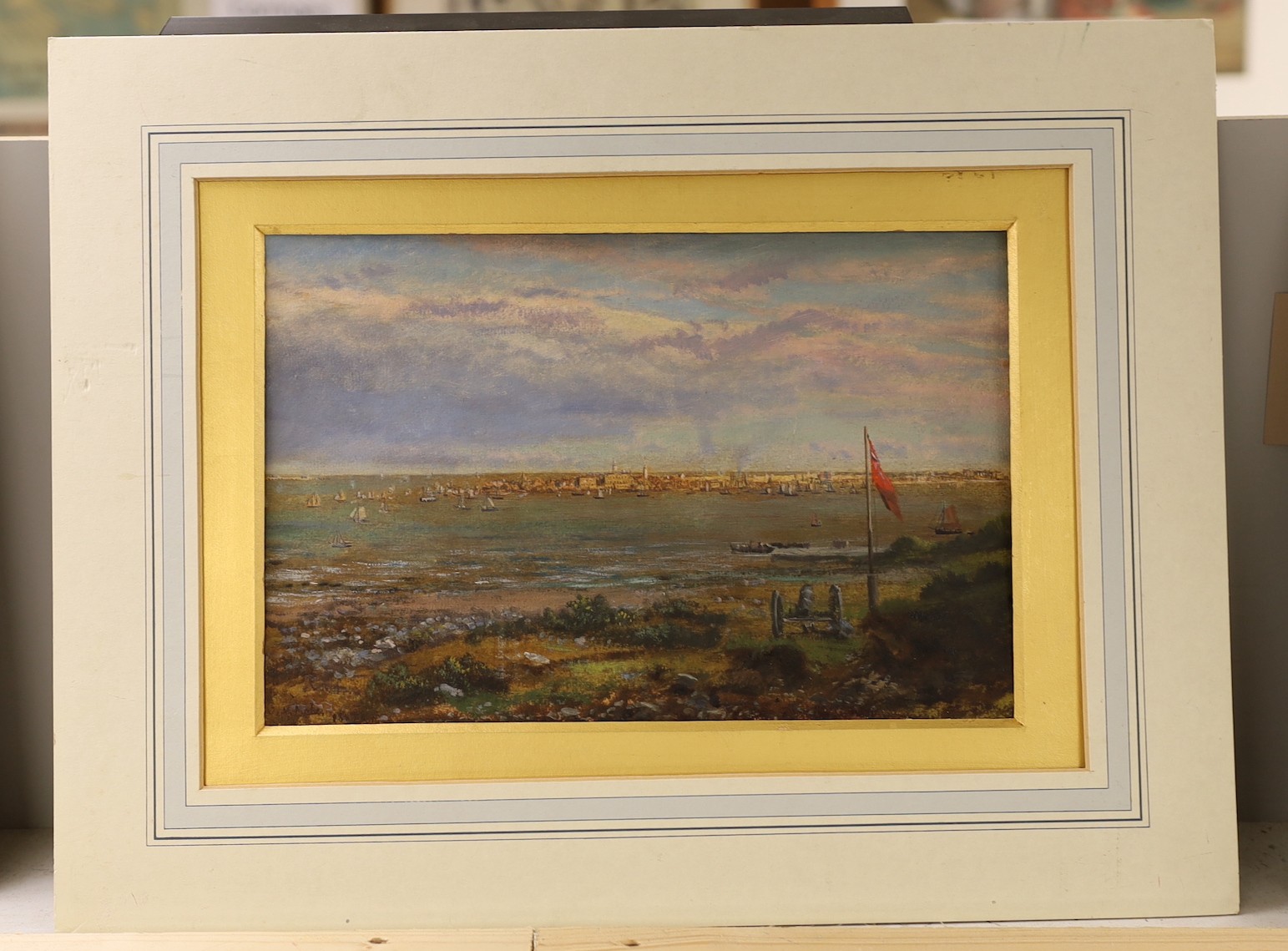 George Vicat Cole, R.A., (1833-1893), watercolour, 'Harwich, Essex', signed and dated 1891, 22 x 33cm, unframed